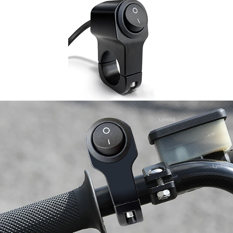 22mm 7/8in Universal Motorcycle Switch ON OFF Driving Light Switch With Clip Waterproof DC12V/10A Tools Aluminum Alloy Modified