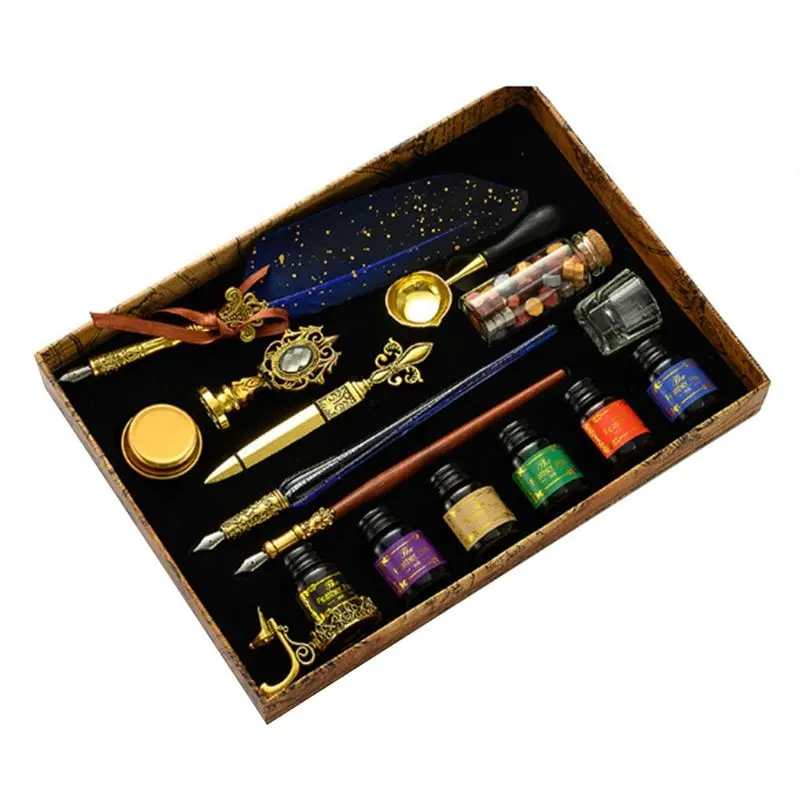 a01e-16pcs-antique-feather-dip-pen-kit-retro-wooden-dip-pen-set-classic-wax-seal-stamp-kit-for-calligraphy-art-words-gifts