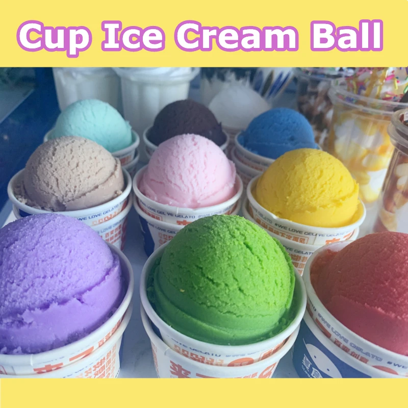 Cup Ice Cream Ball Halloween Blueberry Flavor Sample Fake Sundae Cute DIY Decoration Rolls Icecream Scoop Rainbow Faux Food Play