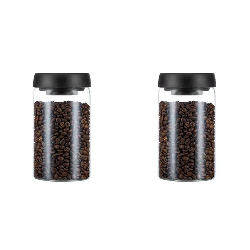 【off-shelf】2x-brocca-sigillata-sottovuoto-chicchi-di-caffe-contenitore-ermetico-in-vetro-grani-alimentari-caramelle-mantenere-fresco-barattolo-di-stoccaggio-1200-ml
