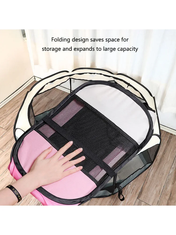 Foldable cats, dog kennels, cats, dogs, delivery rooms, pets, octagonal cages, breathable fences, tents, claw-resistant