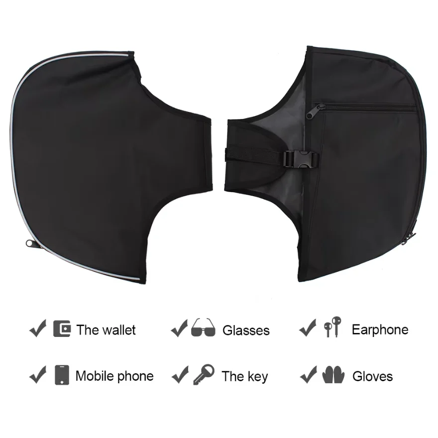 Motorcycle Soft Lowers Elephant Ears Leg Warmer Bag Chaps w/ Storage For Harley Touring Electra Street Trike Road King