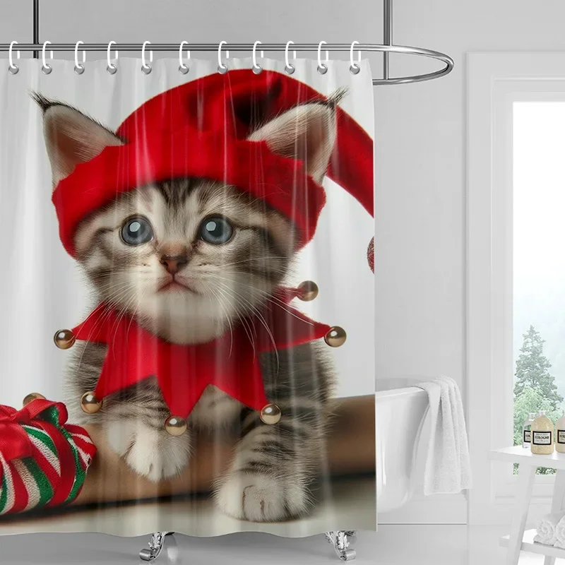 

EE01 Home decoration shower curtains for bathroom waterproof curtain fabric Modern Nordic style Living Room Merry Christmas win！