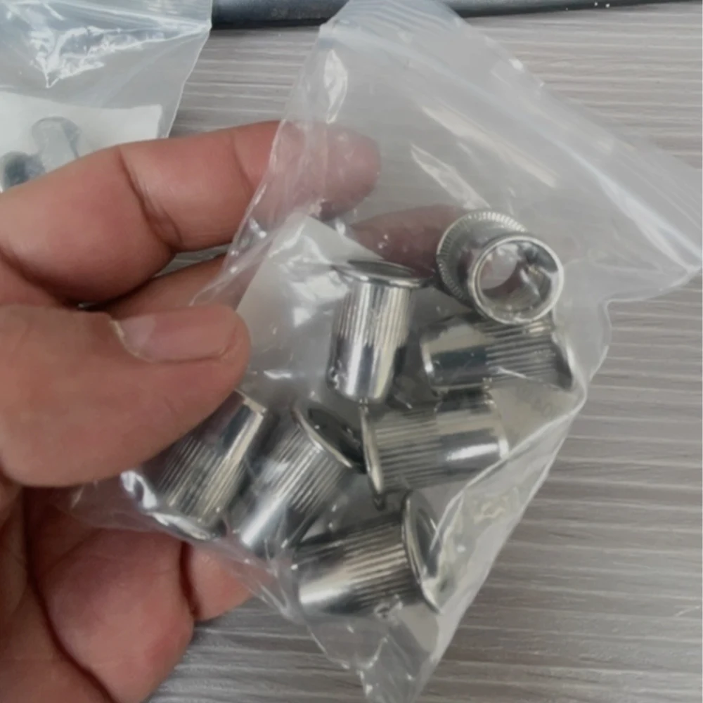M3 M4 M5 M6 M8 M10 M12 304 Stainless Steel Insert Rivet Nut Flat Countersunk Head Threaded Vertical Stripe Rivnut Nutsert