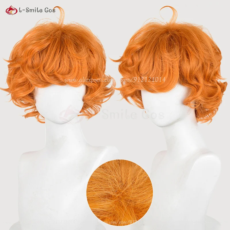 

Anime Panty and Stocking with Garterbelt Burifu Cosplay Wig 30cm Short Orange Cruly Hair Heat Resistant Synthetic Wig + Wig Cap