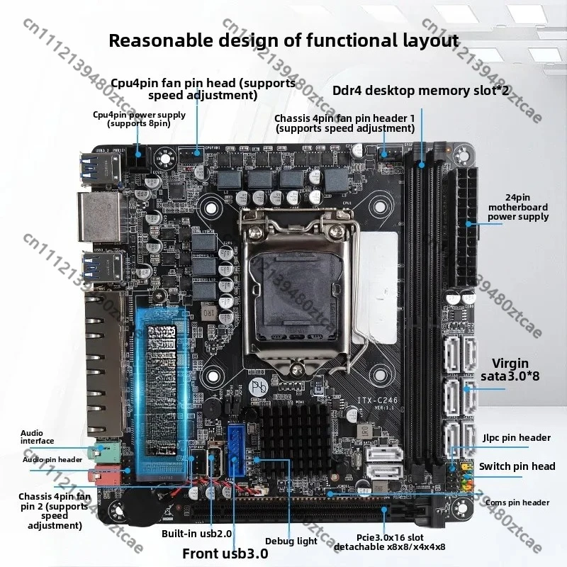 New C246 ITX Motherboard Low Power B250/C236 for Soft Router NAS Storage Server