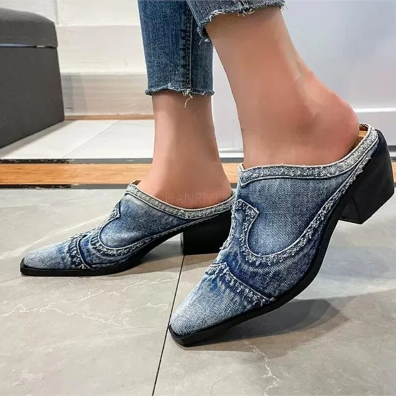 

New high-heeled shoes waterproof Taiwan round head hollow out shoes heel strap cowboy fashion sexy sandals, slippers