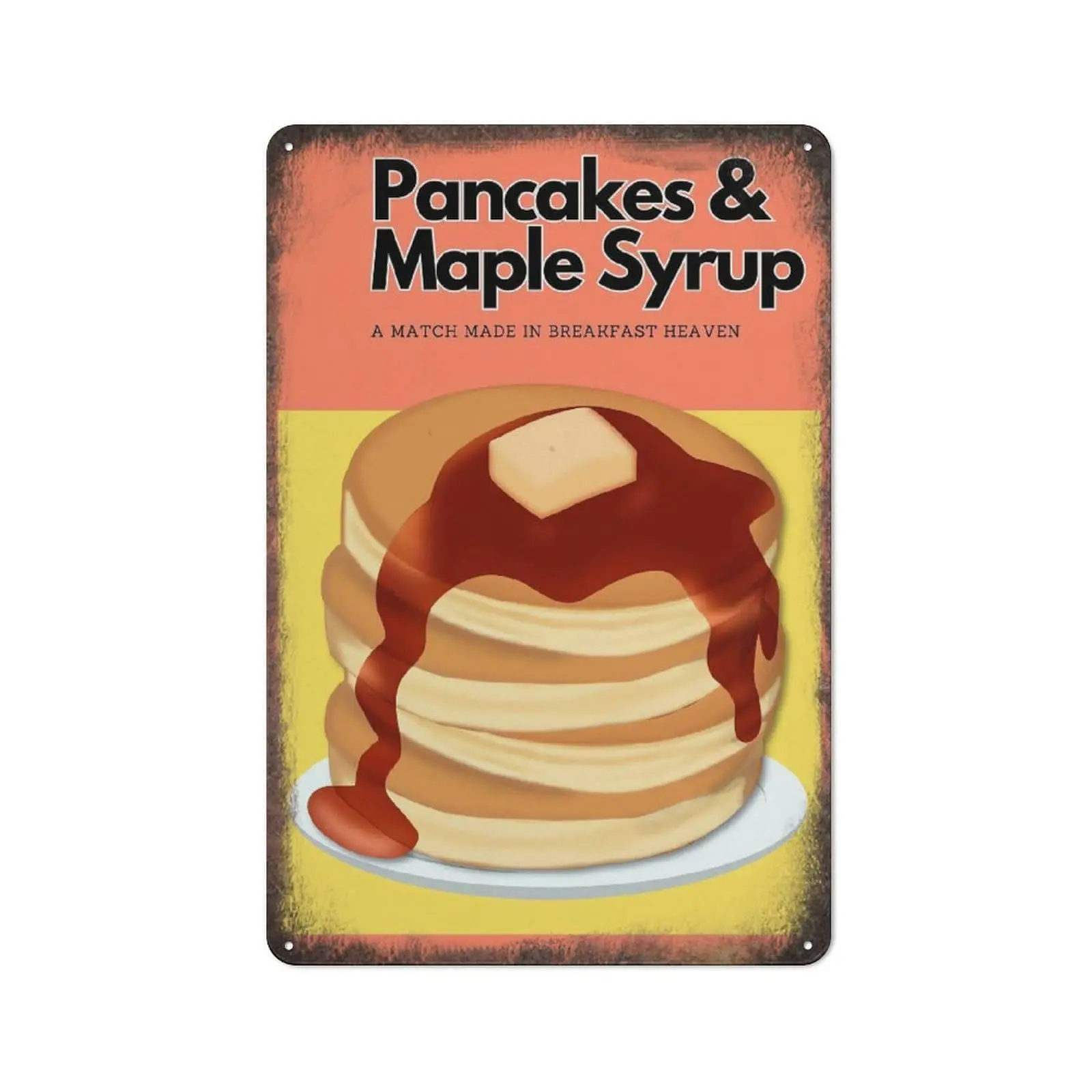1P,Pancakes, кленовый сироп, сочетание со снеданком, небесное настенное искусство для влюбленных, кухонный декор, металлическая жестяная вывеска, табличка, постер, винтажный культу