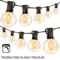 Festoon G40 LED Globe String Fairy Lights, ao ar livre, regulável, festa de Natal, decoração do jardim, guirlanda lâmpada, rua pátio, quintal