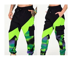 ABCDE Fitness Clothes Dancing Running Casual Men's and Women's Quick-drying Loose Pants Color-matching Pocket Pants