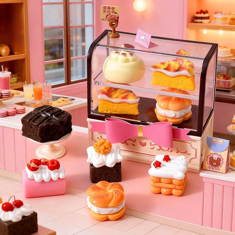 7pcs Dollhouse Chocolate Cake Dessert Kitchen Scene Cake Model Resin DIY Food Play Scale Miniature Decorations Doll Accessories