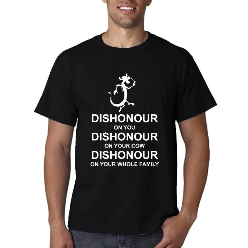 Mushu Tshirt - Ladies Womens Girls Dishonour On Your Cow - Mulan DVD Dishonor