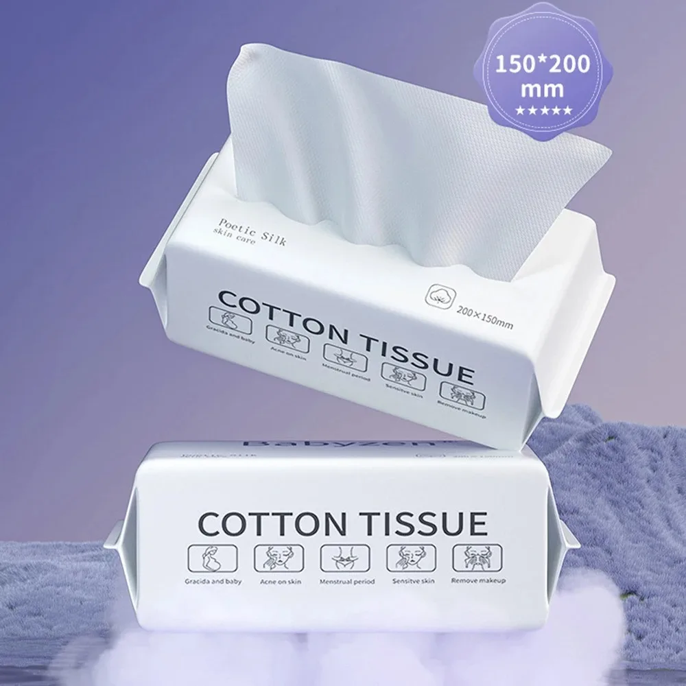 100PCS Extra Thick Cotton Towels | Gentle Disposable Wipes | Biodegradable Beauty Tissue for All Skin Types