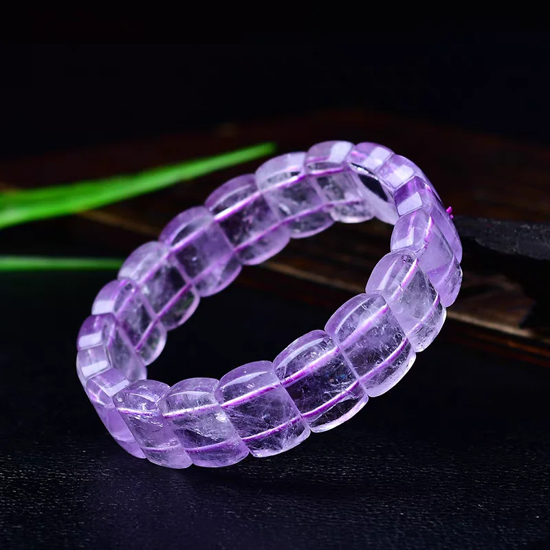 

Natural Purple Amethyst Quartz Clear Abacus Beads Bracelet 14x10mm Wealthy Lavender Amethyst Bracelet Brazil Stone AAAAAA