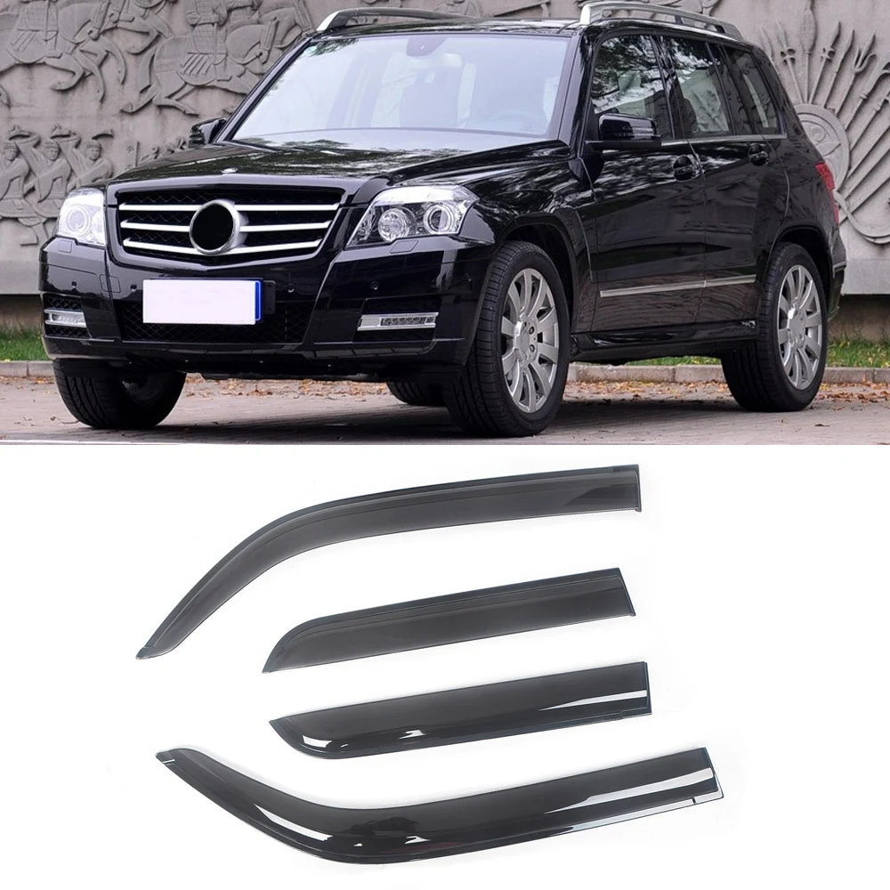 For Mercedes-Benz GLK-Class X204 2010-2016 Auto Black Car Side Window Visor Guard Vent Awning Shelters Rain Guard Door Ventvisor