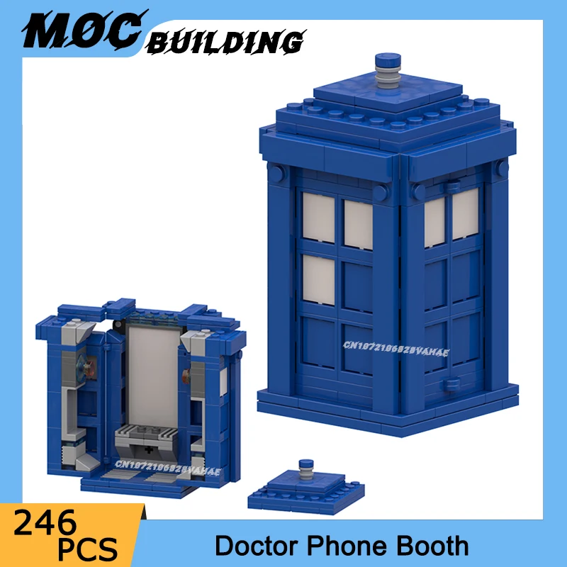 

MOC Building Blocks Space Movie Series Who Phone Booth Model Collection Display Toys DIY Assembly Bricks Creative Xmas Gifts
