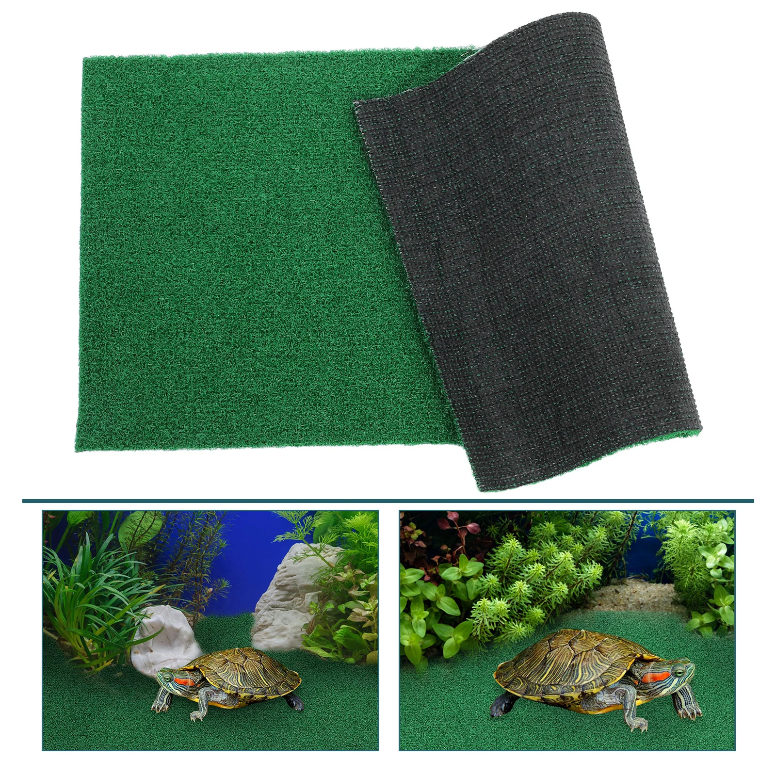 

1pc Floating Island Realistic Fake Mat for Reptile Basking Garden Turf Outdoor Aquarium Decor Turtle Ramp Balcony Grass Carpet