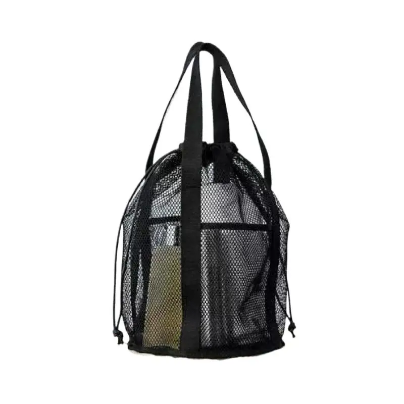 Reise-Kosmetiktasche mit Großer Kapazität aus Netzstoff, Faltbare Casual-Netztasche mit Kordelzug, Seilbündeltasche, Schwimm- und Waschbeutel – Detail 5
