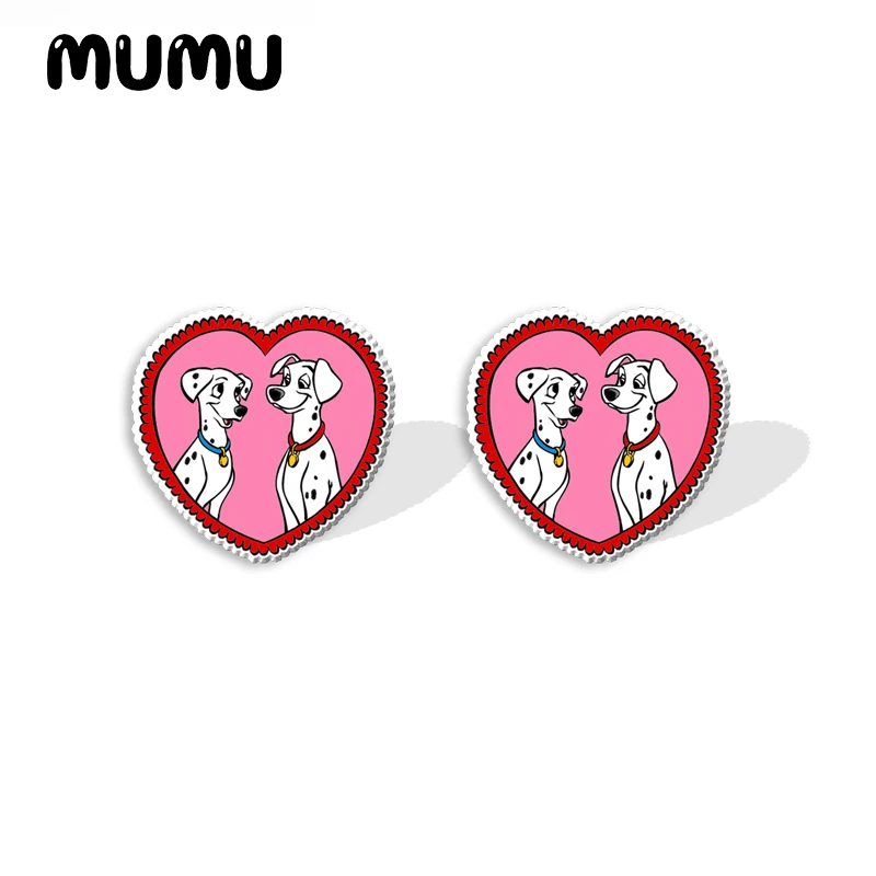 2024 New Dalmatian Dog Stud Earring Cute Puppies Epoxy Jewelry Resin Acrylic Earrings Handmade Gifts Girl