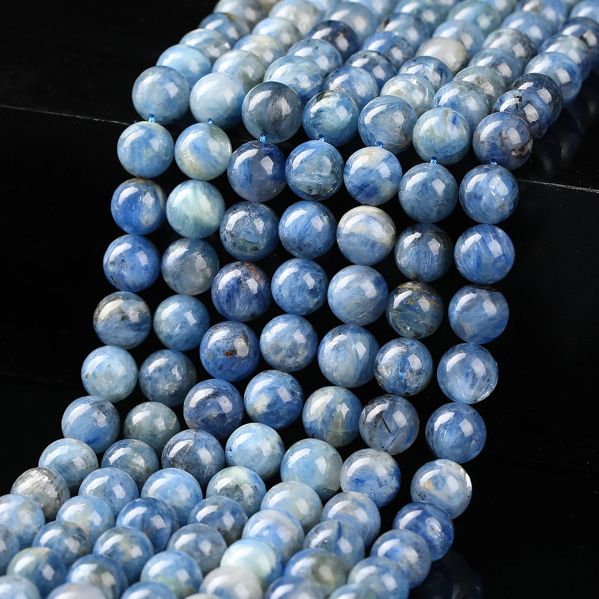 JD Natural Brazilian Kyanite Loose Beads Polished Smooth Gemstone Beads for DIY Bracelet Necklace Jewelry Making