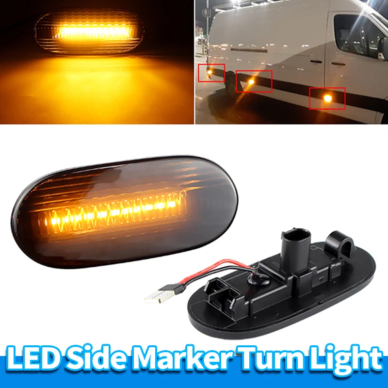 2PCS For Volkswagen Crafter For Benz Sprinter W906 LED Side Marker Lights Side Repeater Lamp 12V Turn Signal Light Panel Lamp