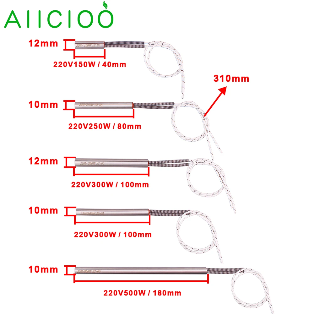 220v elemento riscaldante riscaldatore a cartuccia stampo Eectric asta ad immersione tubolare 150w 250w 300w 500w