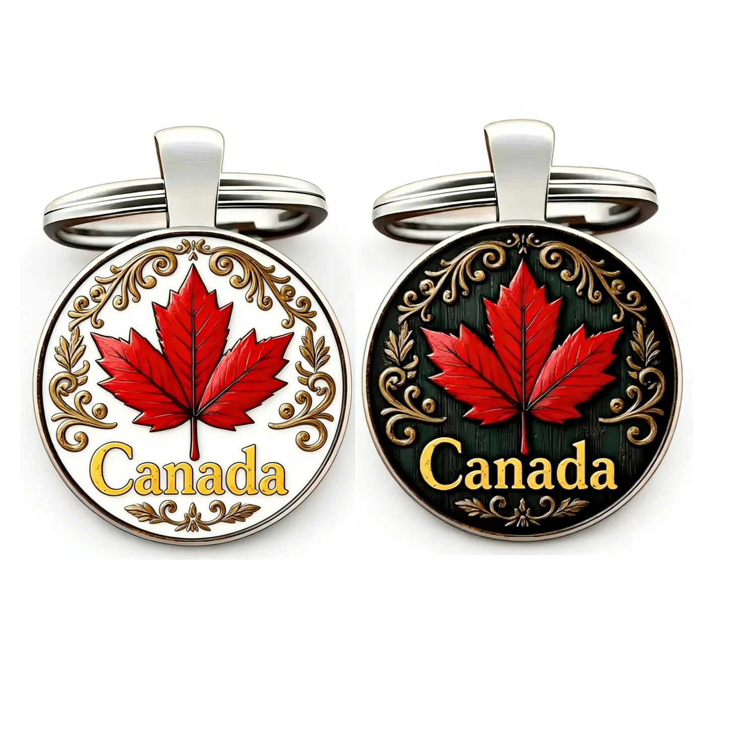 1PC Canada Keychain Souvenir, Canadian Maple Leaf Keychain, Red Maple Leaf & 