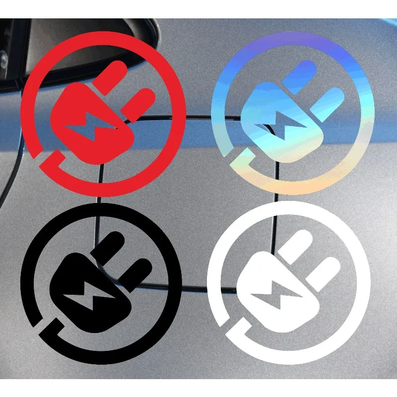 Car Sticker New Energy Vehicle Electric Car Charging Port Plug Style Pure Electric Hybrid Power Creative Body Reflective Sticker