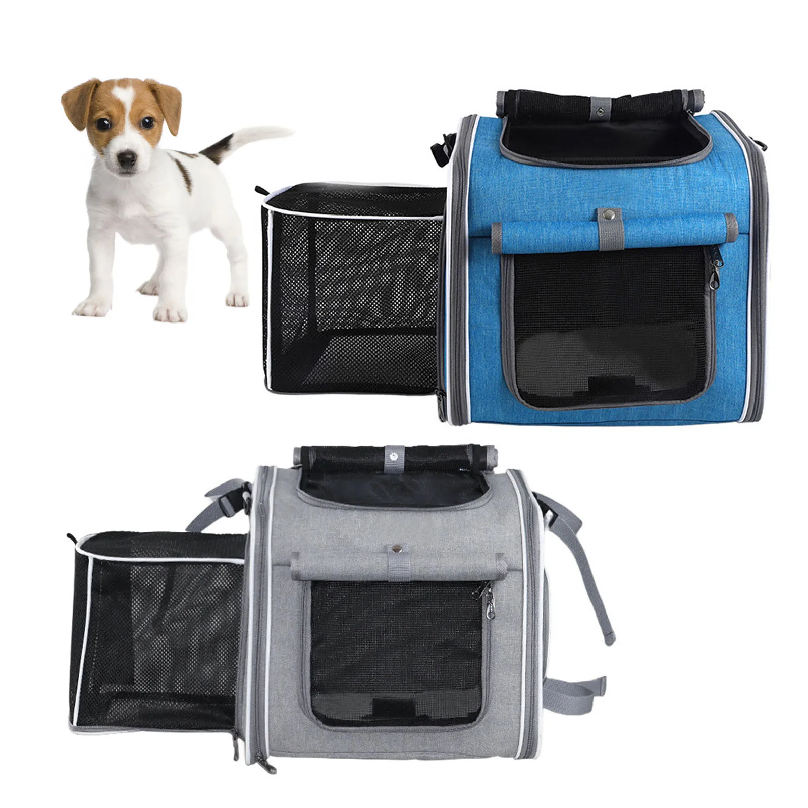 

【Новинка】рюкзак-переноска для домашних животных, корзина для собак, расширяемая мягкая оболочка, водонепроницаемая, 4 двери, 4 сетки, велосипедный рюкзак-переноска для домашних животных