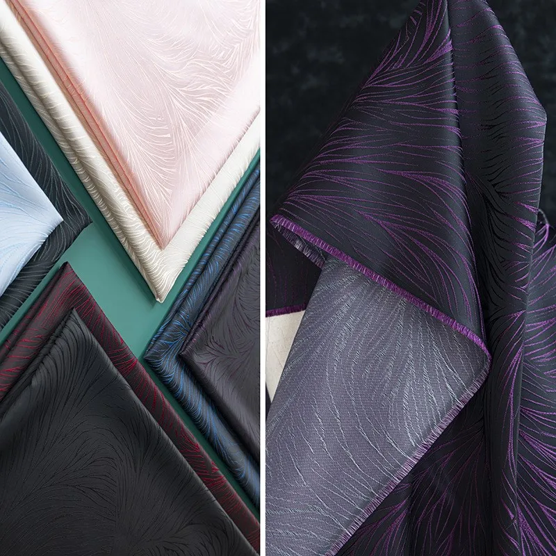 

Wine red irregular linear jacquard fabric anti-wrinkle and breathable designed for Hanfu cheongsam coat skirt pants