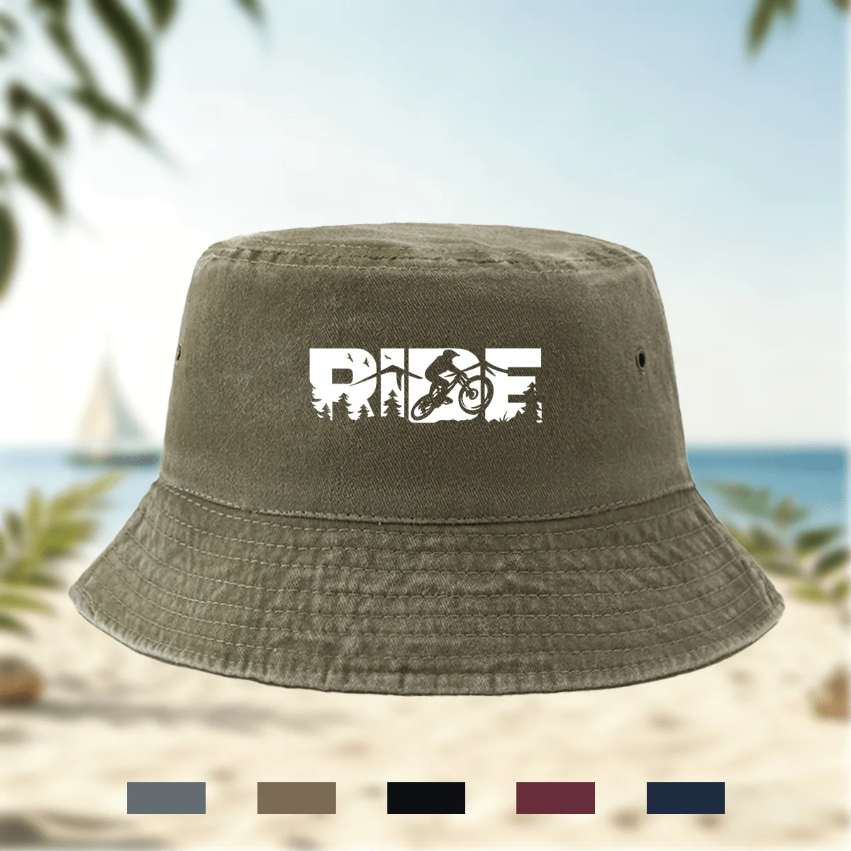 High Quality Printed RIDE Letter Pattern Fisherman Hat Fishing Hat Hip-Hop Hat All Seasons Universal Bucket Hat Casual Hat Unise