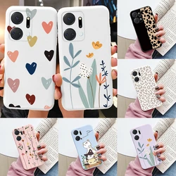 Case For Honor X7a 6.75 inch Cute Heart Flower Back Cover Soft Silicone Matte Protective Funda For Honor X7b X7c X7d X8b X8c TPU