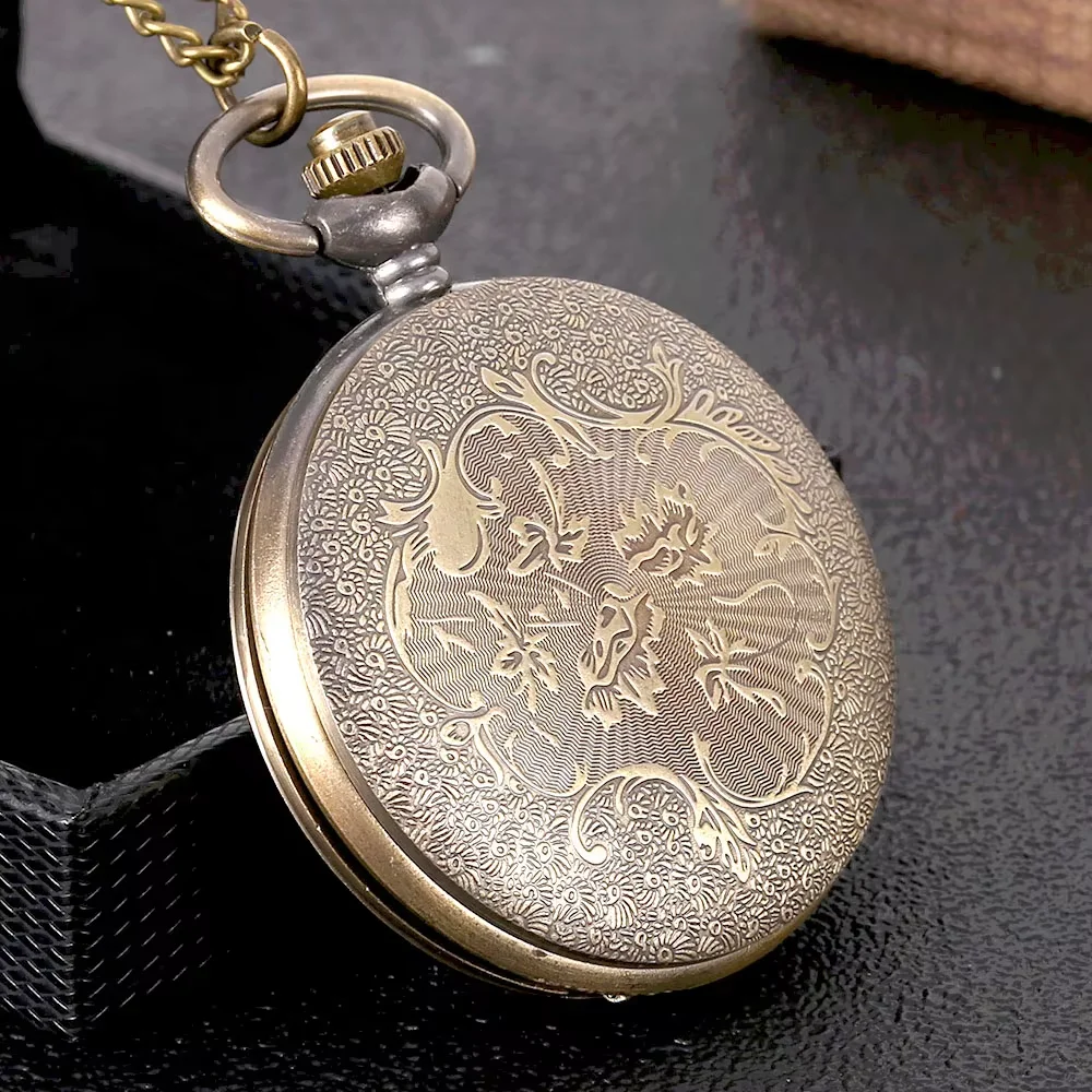 8950Embossed Simba copper color creative large Creative retro gift value exquisite pocket watch