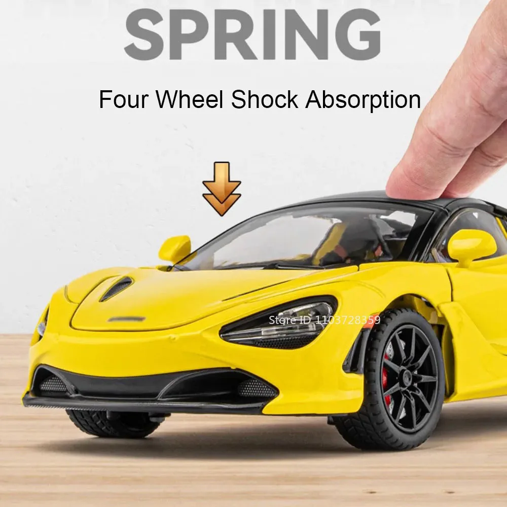 1:24 720S P1 alliage moulé sous pression modèle jouets voiture Absorption des chocs véhicules son lumière retirer portes voitures ouvertes enfants cadeau d'anniversaire