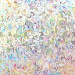 3D Frosted Window Film Privacy Static Cling Non Adhesive Film Stained Glass Vinyl Film Sun Blocking Window Sticker Decoration