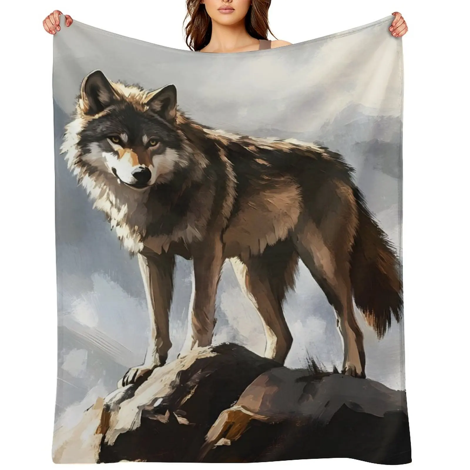 

wolf Throw Blanket Bed Personalized Gift Soft Plush Plaid Nap Blankets