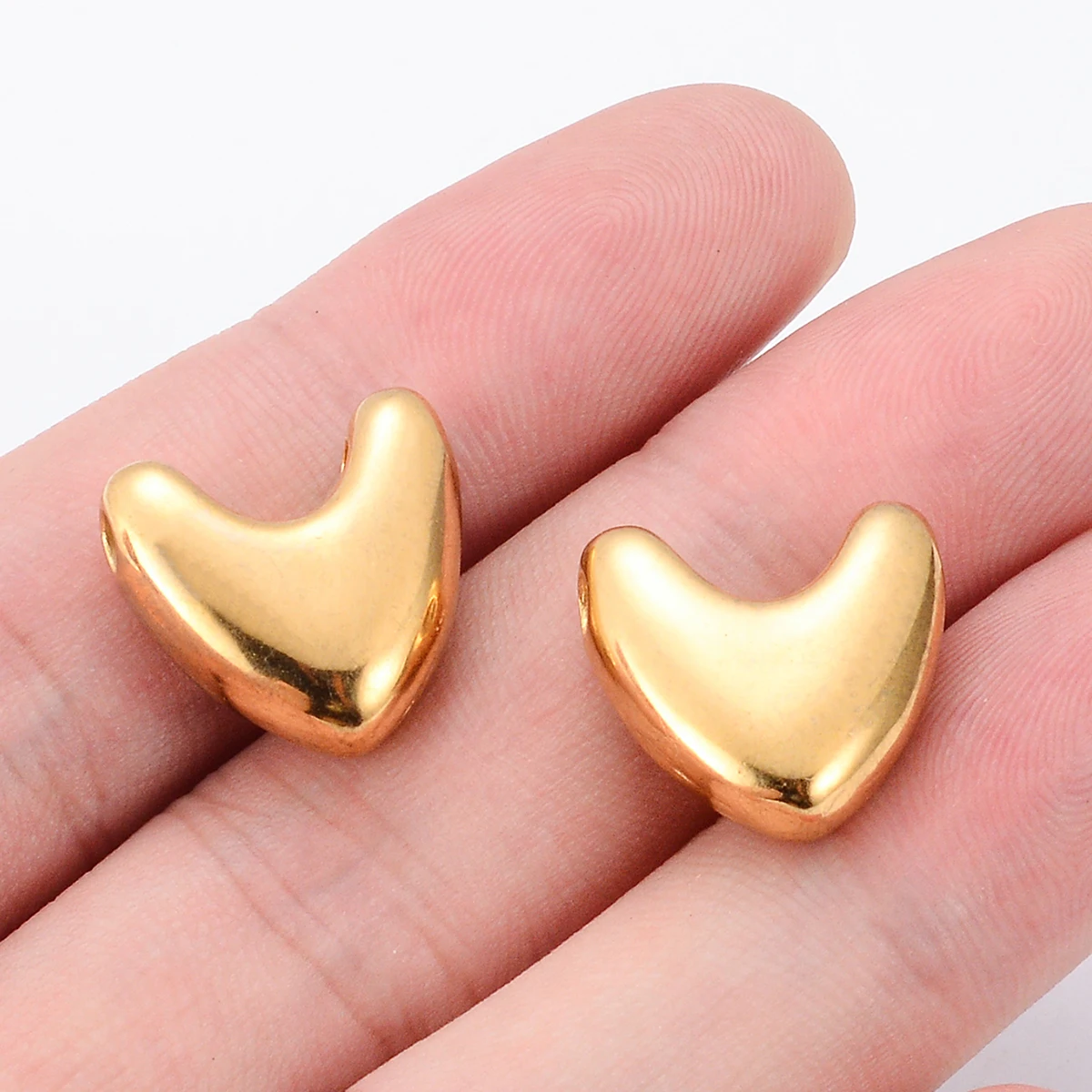 8pcs/lot Wholesale Golden Love Heart Connector for DIY Necklace Bracelet Handmade Fashion Jewelry Making Supplies