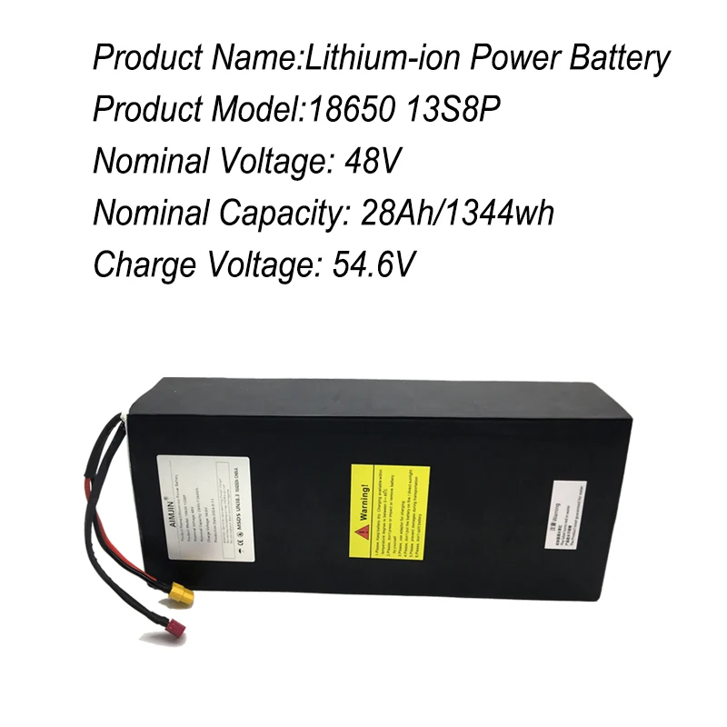 

18650 original lithium 48V battery New 13S8P 28AH suitable for Cool M5 Kirin electric scooter/bicycle power motor