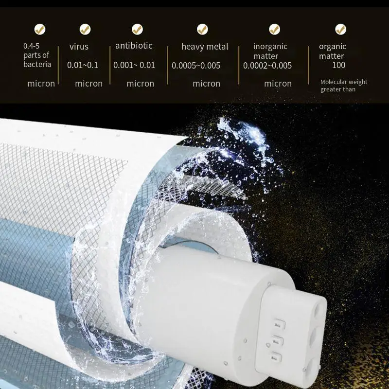 Membrana de ósmosis inversa RO de 800G, máquina de bebidas rectas, elemento de filtro compuesto PPC, doble fuera del agua