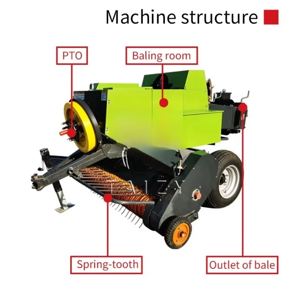 Tractor Mounted Pto Straw Press Baler Alfalfa Baler Compress Machine Alfalfa hay Packing Machine