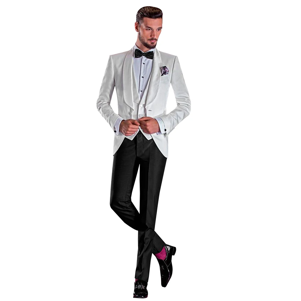 

Men's Suit Shawl Lapel Jacket Vest and Pants tuxedos men suits wedding prom tuxedos