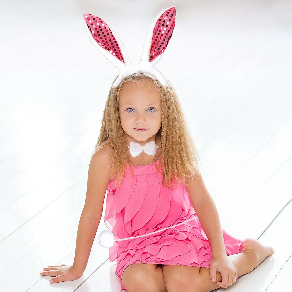 

3pcs Rabbit Ears Set Kids Bow Tie Tail Festive Headband Party Accessories Delicate Fun Happy Memory