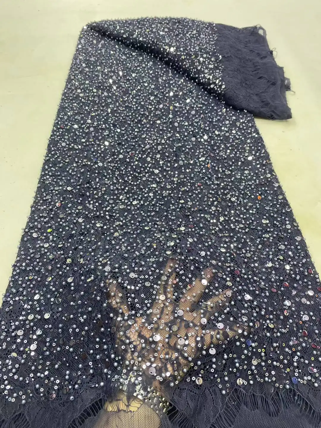 

NEW African quilted Velvet Lace Fabric 2025 High Quality Nigeria Lace 5 Yards French Lace Fabric For Party Wedding Dress Sewing