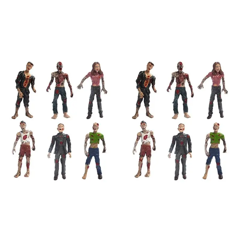B78B-12Pcs/Lot 10CM The Walking Dead Zombie Action Figures Movie Characters Action Zombie Figures Kids