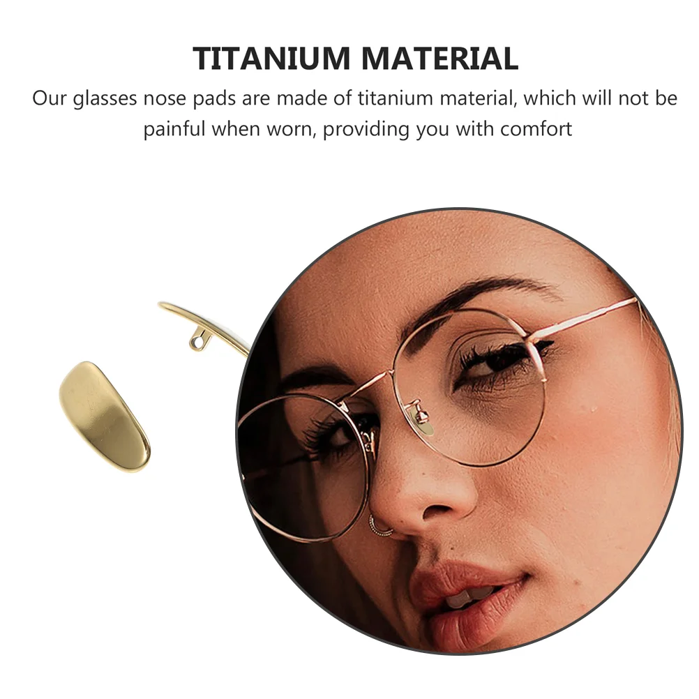 4 Pcs Gold Glasses Nose Pads Support Protective Gasket Eyeglass Accessories Picture Frame Repair Kit Golden Titanium Supplies