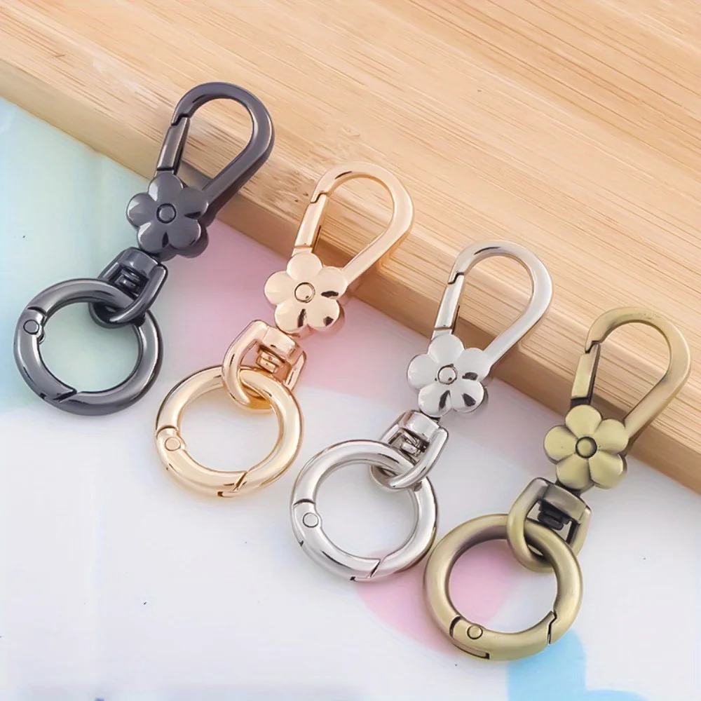 2pcs Metal Flower Keychains Keyring Key Chain Ring Clip Holder Organizer for Home Car Keys Key Finder