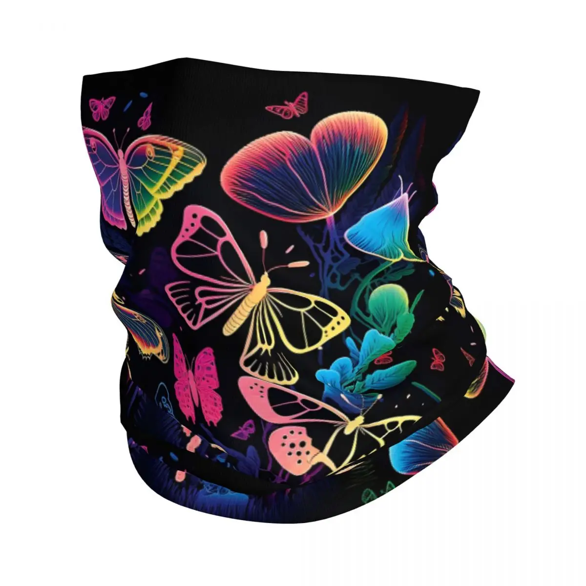 Butterflies Rainbow Color Bandana Neck Cover Wrap Scarf Balaclava Cycling Unisex Adult Breathable