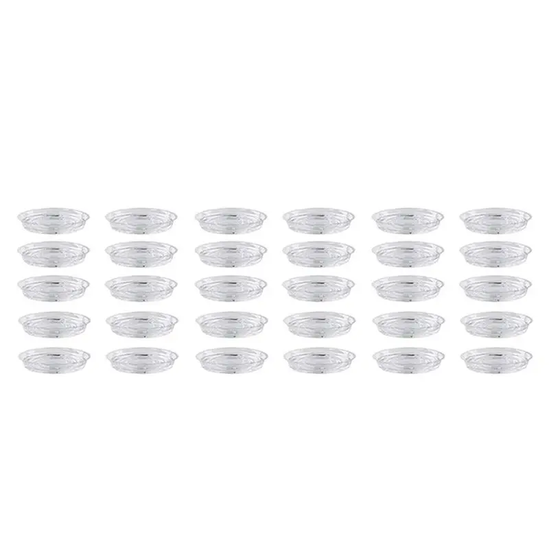 BHTS-Plant Saucers, 30 Pack Of 30Cm (12 Inch), Transparent Flower Pot Drip Trays For Indoor & Outdoor Plants Garden Clear