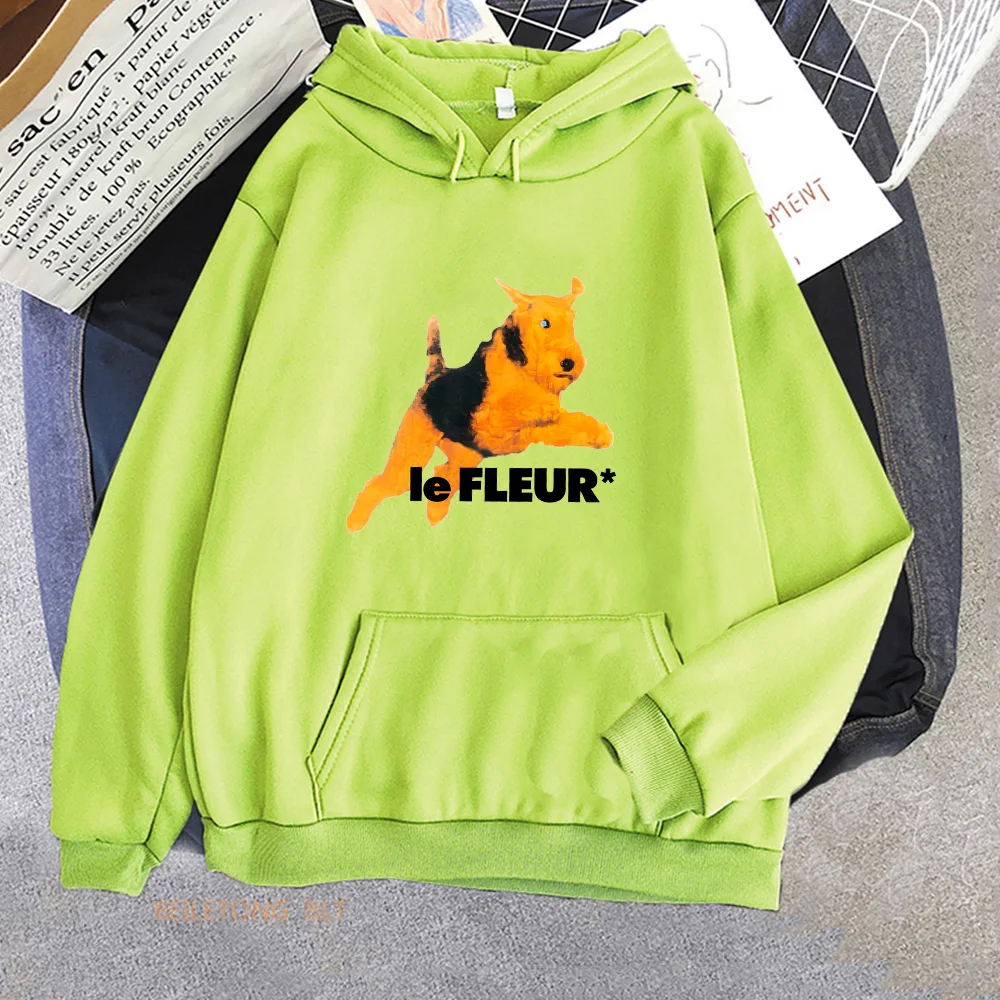 Lee Fleurr felpe con stampa cane donna/uomo Kawaii Cartoon Graphic felpe per autunno Casual manica lunga pullover con cappuccio femminile