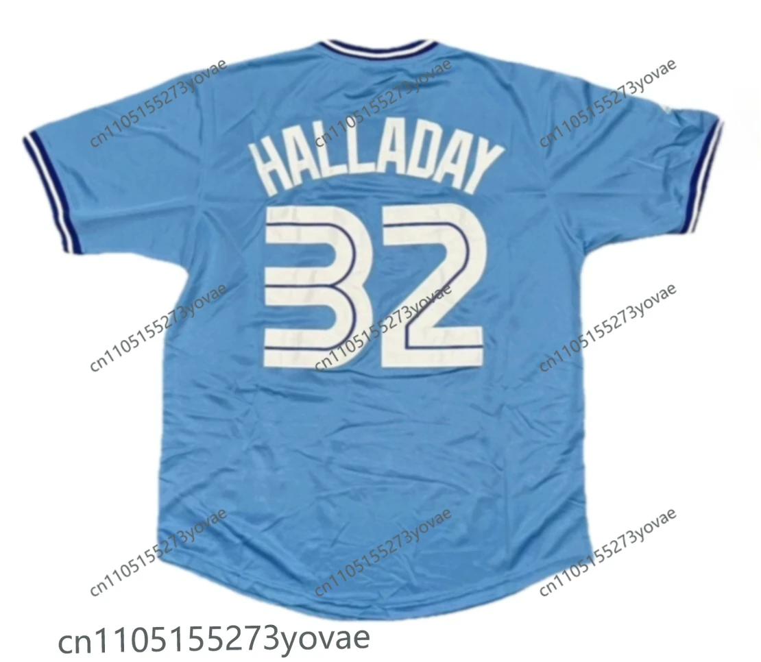 

3D-printed classic jersey men's fan short-sleeved T-shirt quick-dryingHalladay Blue Cooperstown Throwback Jersey